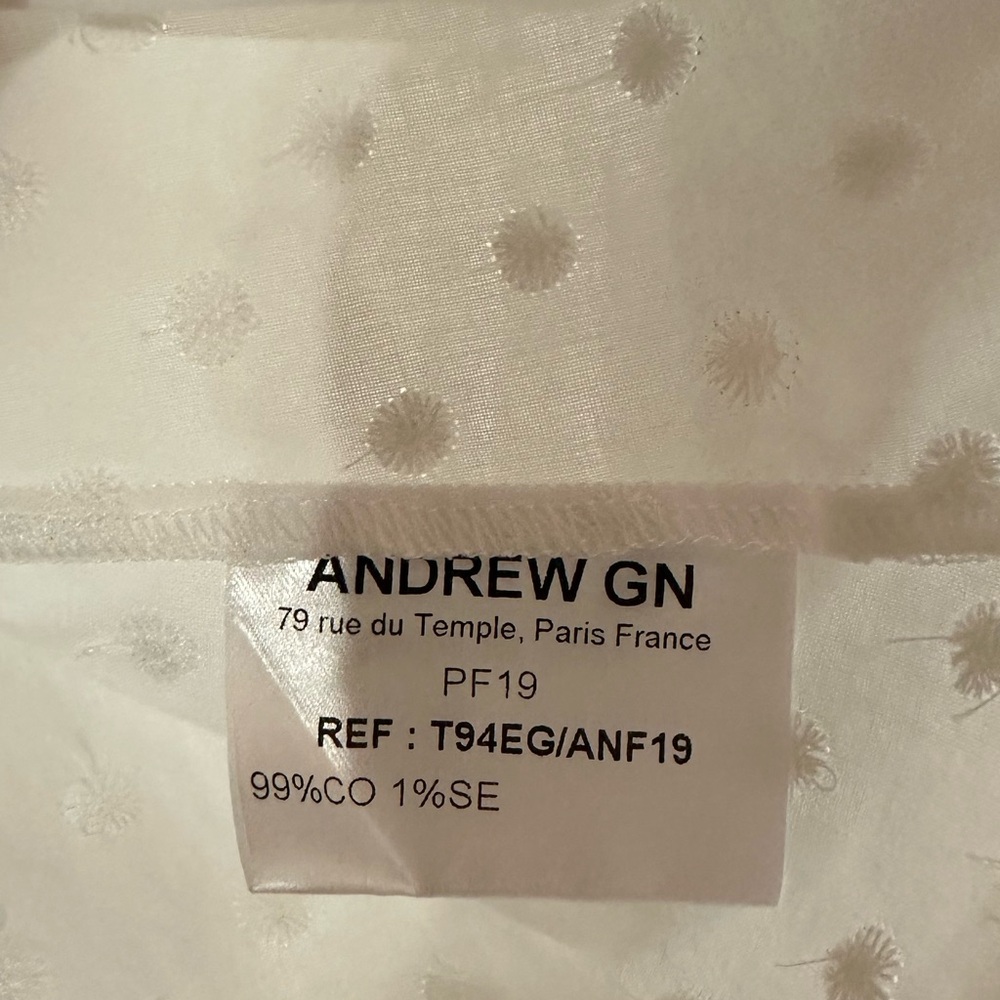 Andrew GN French Designer Swiss Dot Zip Front French Size 38 - Picture 10 of 10